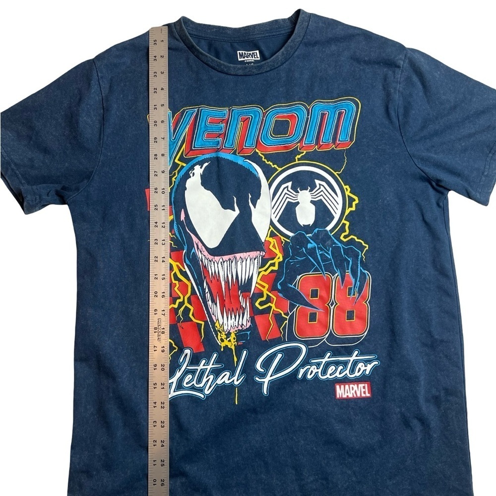 Marvel Mad Engine Blue Graphic T-Shirt Venom Mens L Vintage Wash Embroidered - Picture 7 of 8